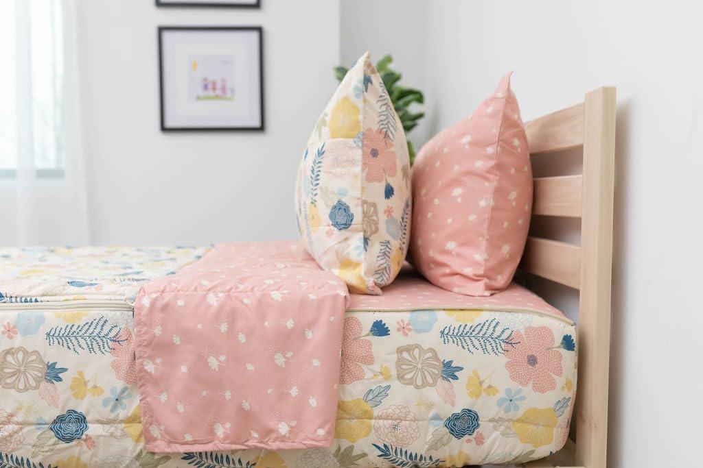 Beddy's Beddy's Flower Blossoms Girls Durable Zipper Bedding for Kids, Bed in a Bag, Floral Sheets and Comforter, Easy to Make and Wash, Includes Pillowcase and Pillow Sham, Super Soft All Season