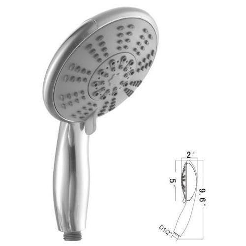 Ana Bath Ana Bath High Pressure 5 Inch 5-Spray Setting Handheld Shower Head, Spot Resist Brushed Nickel