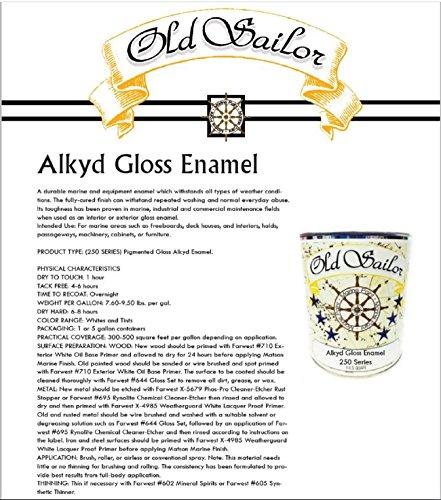 DALY'S WOOD FINISHING PRODUCTS Daly's Old Sailor Alkyd Gloss Enamel Marine and Industrial Paint, Windermere White, 1 Gallon
