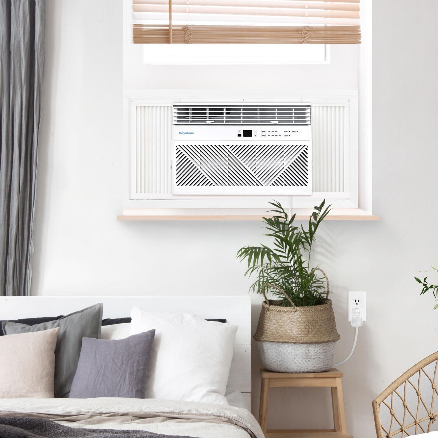 Keystone Keystone 12,000 BTU Window Mounted Air Conditioner,115V, Window Air Conditioner for Apartment, Living Room, Bathroom and Rooms up to 550 Sq.Ft. with Remote Control, White