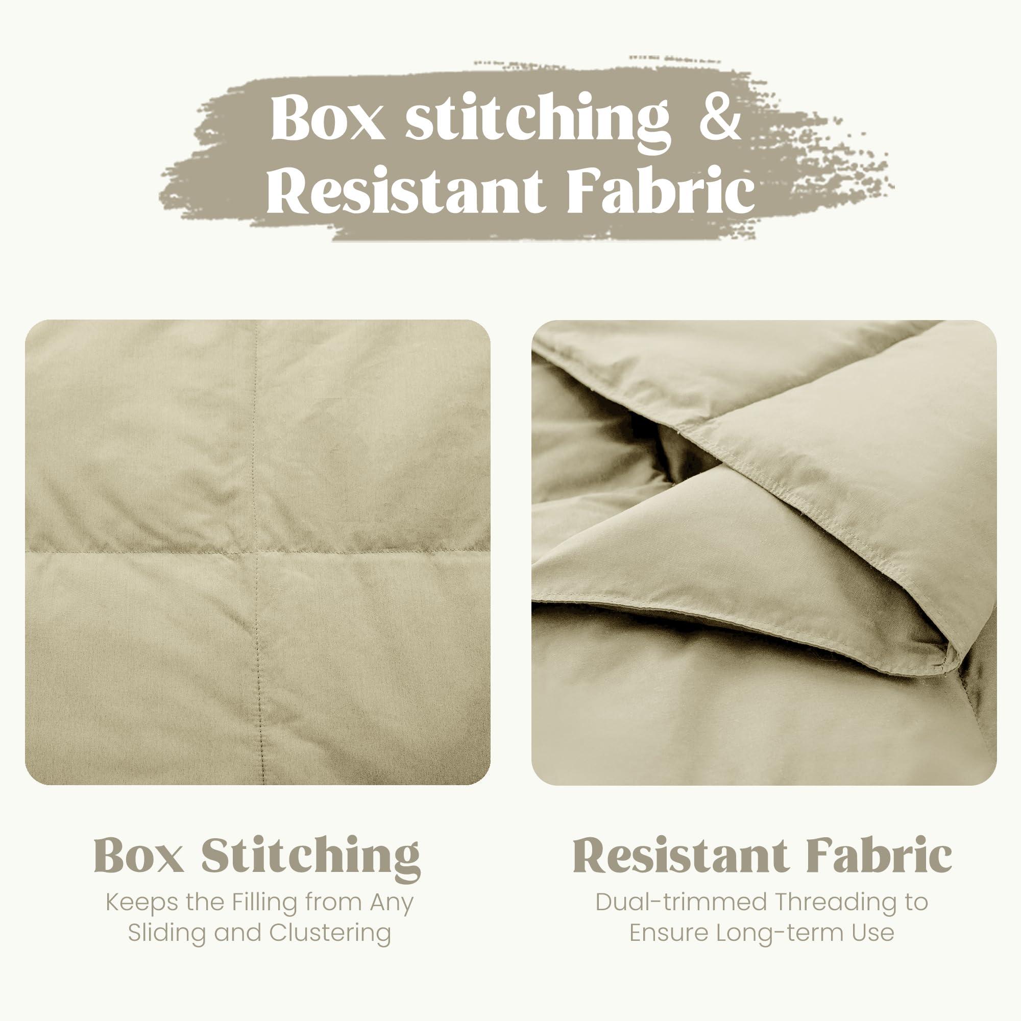 puredown Puredown Soft Feather Down Throw Blanket Lightweight Packable Couch Throw for Indoor and Outdoor Use, 50\"X70\", Beige