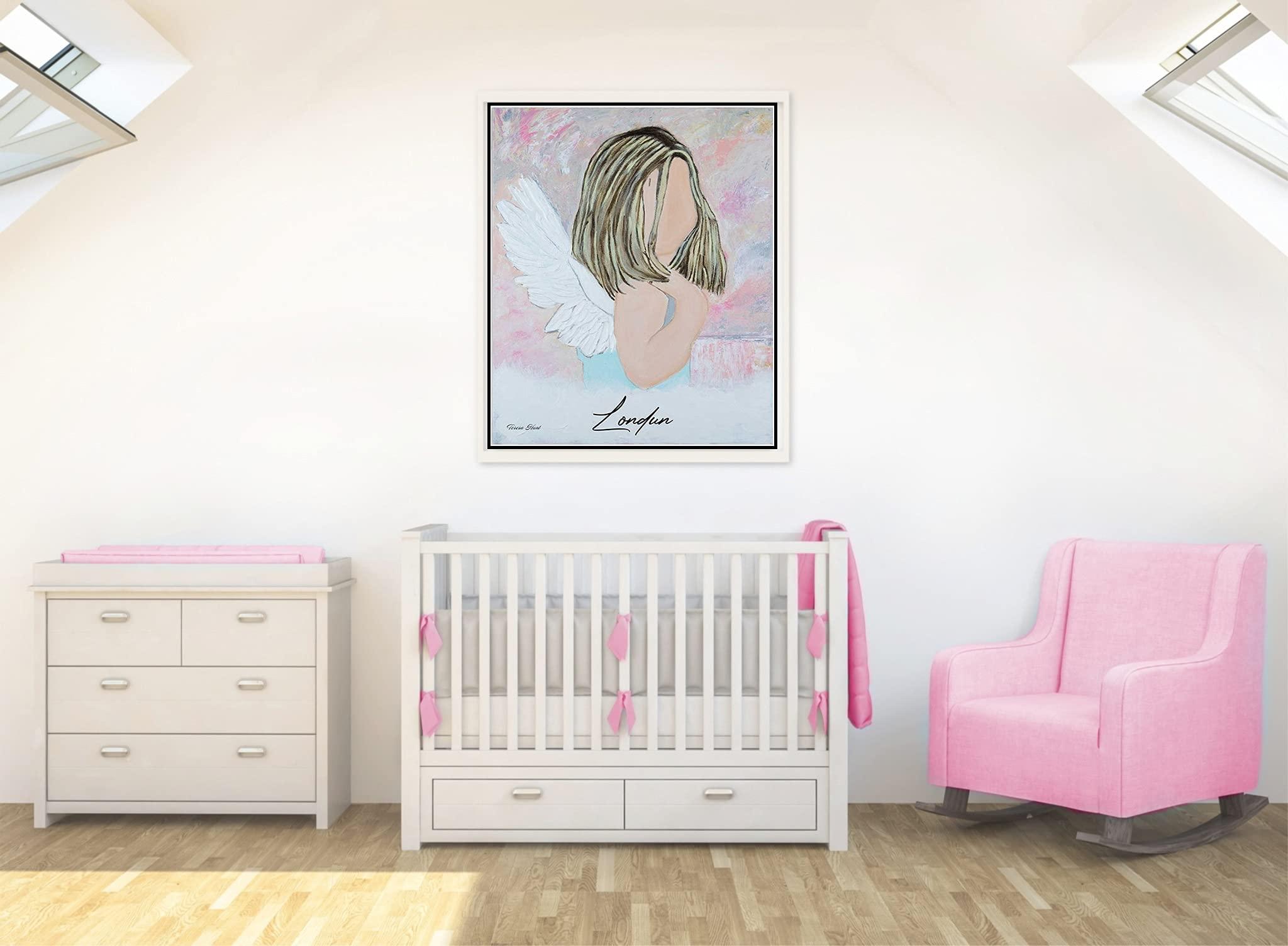 Generic Abstract Angel Painting - Kids Room Dcor - Angel Wall Prints - Angel Abstract Print-Angel Art-Angel Art-Angel Painting-Guardian Angel (Giclee Print, 18x24 Inches)