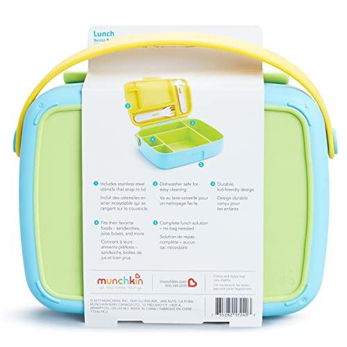 Munchkin Munchkin Lunch Bento Box for Kids, Includes Utensils, Green