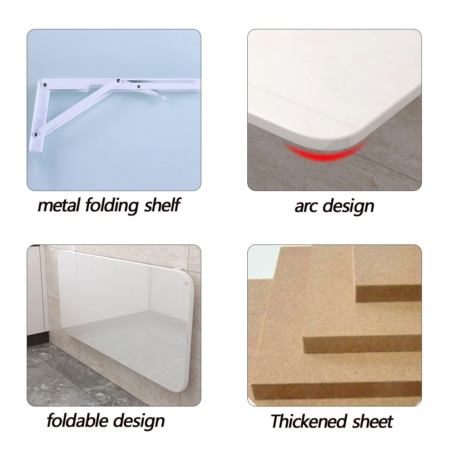 FERFXN FERFXN Folding Wall-Mounted Drop-Leaf Table Wall Mounted Table Wall Mounted Folding Table Wall Mount Table Kitchen & Dining Table Desk Computer Desk Trestle Desk 80x30cm/31x12in Pink