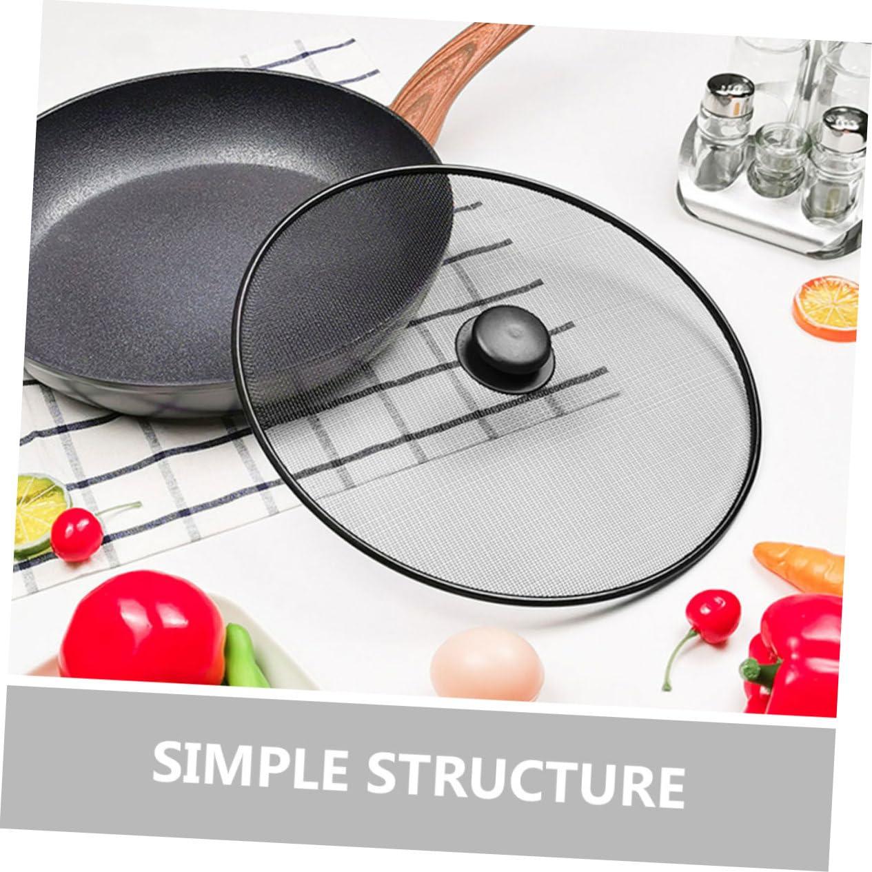 BRIGHTFUFU BRIGHTFUFU Oil Splatter Guard for Frying Pan 2 pcs Stainless Steel Pan Splatter Screen Mesh Splatter Guards for Cooking Easy to Use