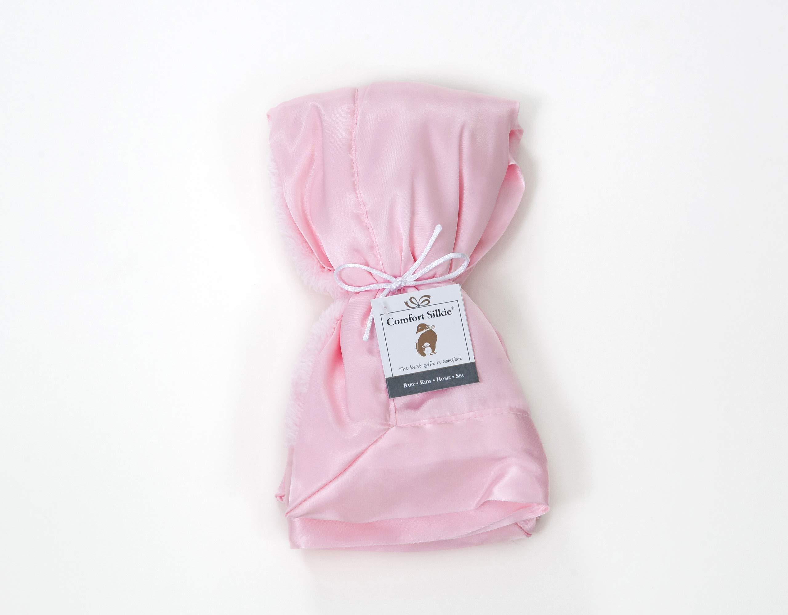 Comfort Silkie Comfort Silkie Luxurious Plush & Satin Security Blanket 14"x17" Pink