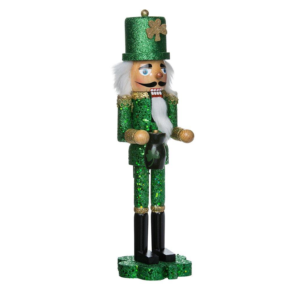 Kurt S. Adler Kurt Adler 15-Inch Wooden Irish Nutcracker on Shamrock Base
