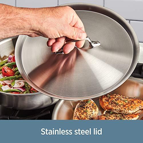 All-Clad All-Clad D3 3-Ply Stainless Steel Sauce Pan 1 Quart Induction Oven Broiler Safe 600F Pots and Pans, Cookware Silver