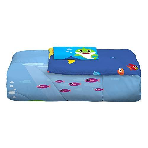 Franco Baby Shark 2pc Twin/Full Reversible Comforter and Sham Bedding Set