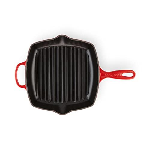 Le Creuset Le Creuset Enameled Cast Iron Signature Square Skillet Grill, 10.25", Cerise