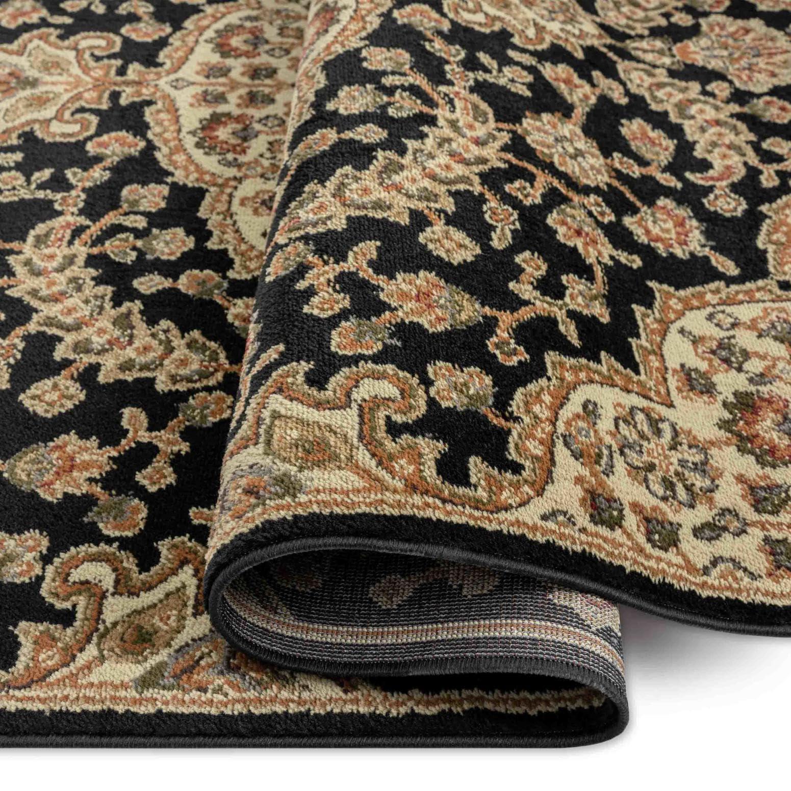 Home Dynamix Home Dynamix Royalty Medallion Traditional Area Rug, Black/Ivory, 7'8"x10'4"