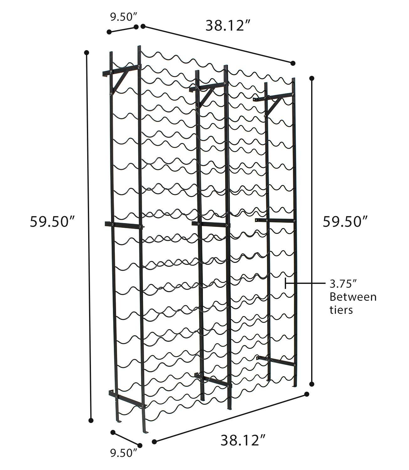 Sorbus Sorbus Wine Rack Freestanding Floor - Wine Bottle Holder Holds 150 Bottles of Wine - 150 Bottle Capacity Wine Storage for Any Bar, Wine Cellar, Kitchen, Dining Room