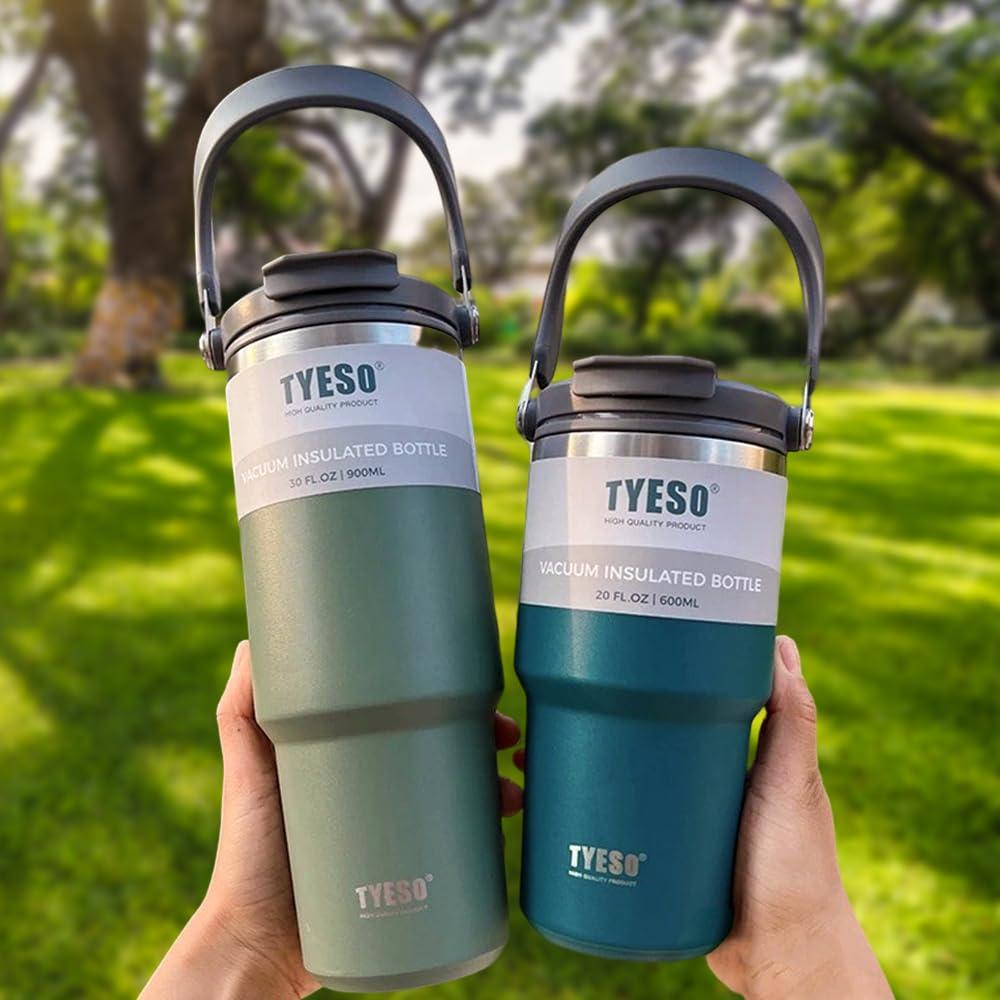 Soview Tumbler with Straw and Lid Handle, 30oz Stainless Steel Coffee Mug, Travel Mug Vacuum Insulated Coffee Cup, Leak Proof Double Wall Insulated Coffee Car Cup for Hot Iced Drinks Gift for Men Women