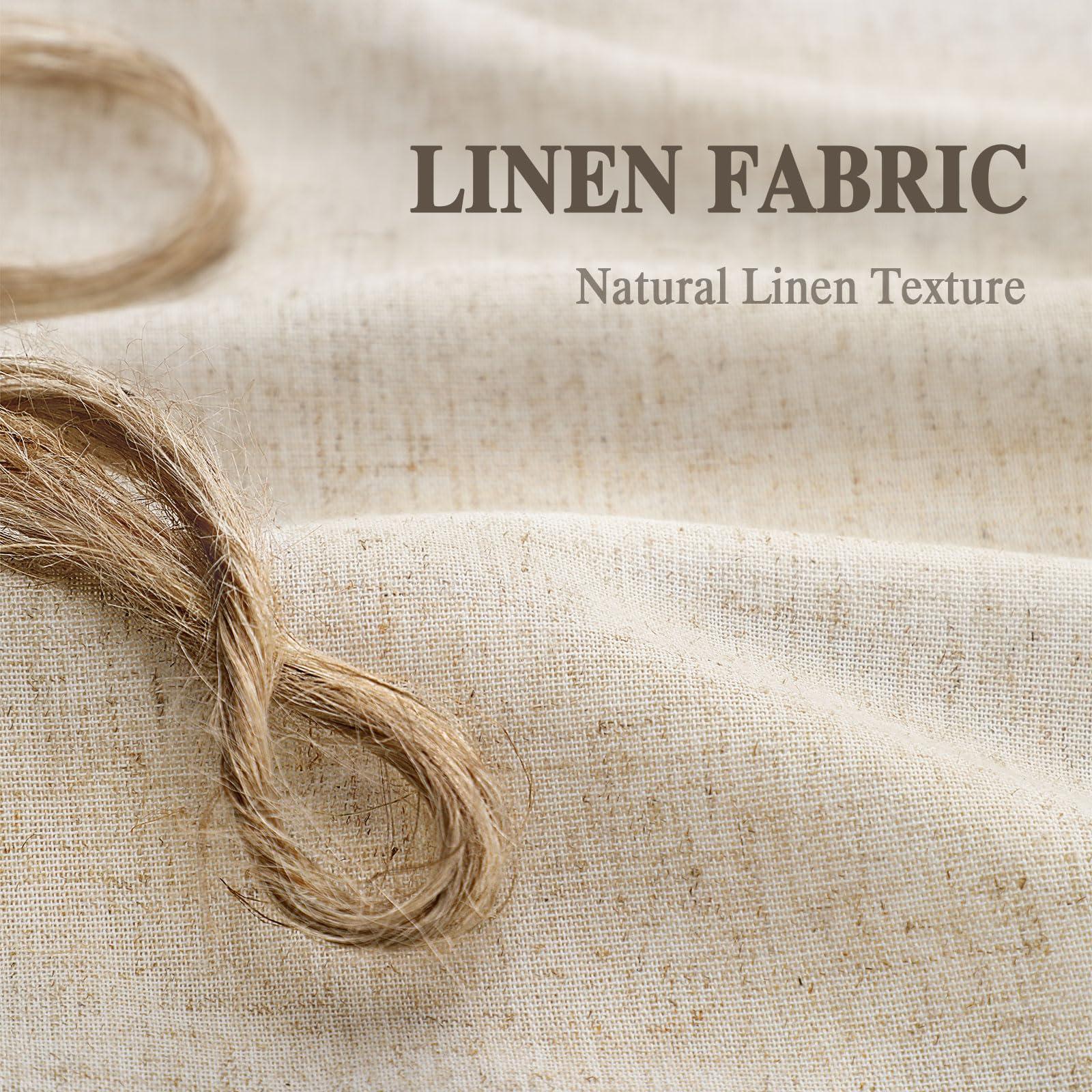 Awellife Awellife Extra Long Shower Curtain for Bathroom 84 Inch Shower Curtain Button Farmhouse Shower Curtain Beige Linen and Cotton Woven Fabric Pleated Brown Stripe Country Rustic Style