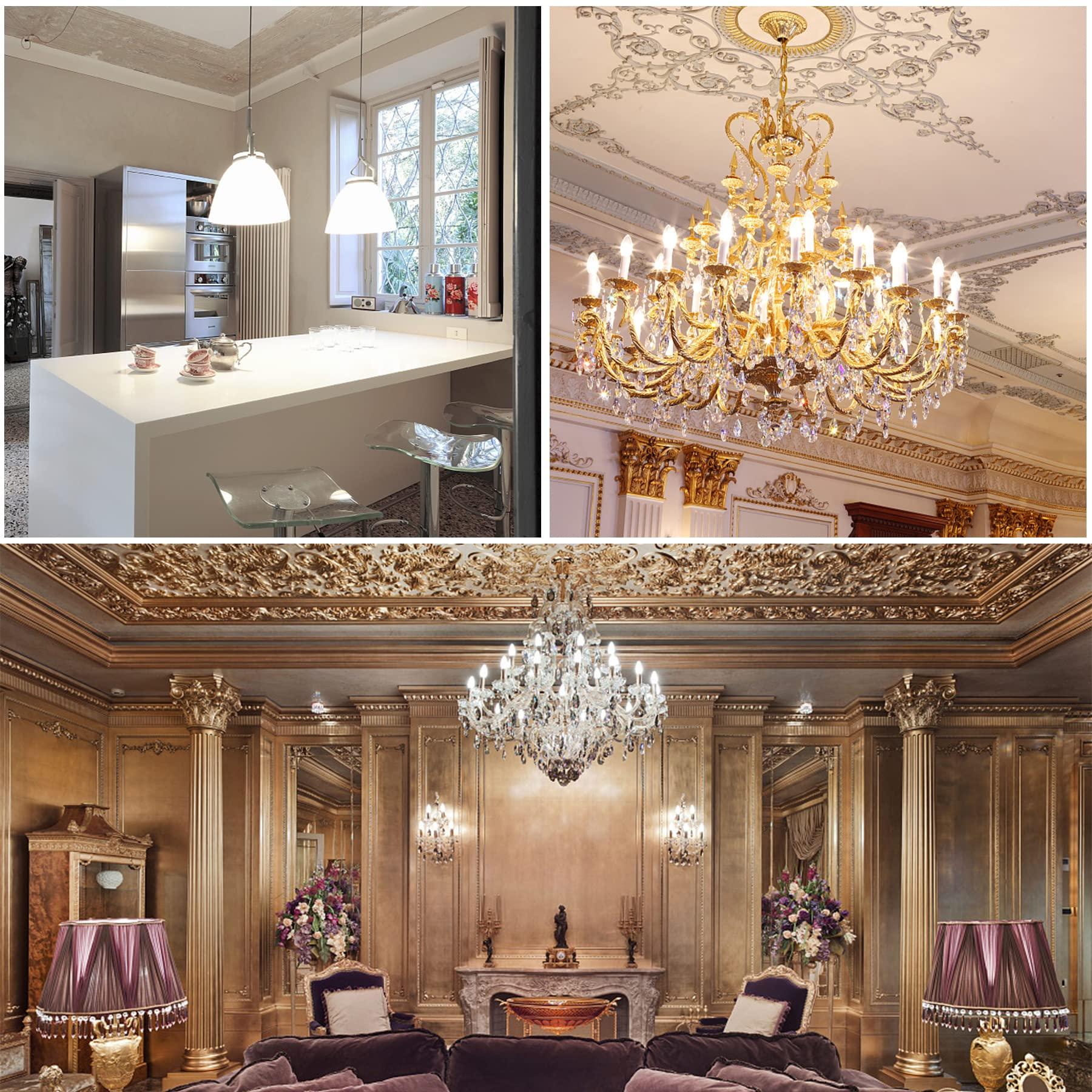 KIMROO KIMROO 2W E12 C7 Candelabra LED Bulbs(6 Pack) 15W Enquivalent E12 Base LED Filament 2W Bulb 120V Dimmable 6000K Daylight White Clear Glass C7 Mini Candle Torpedo Shape for Night Light (White)