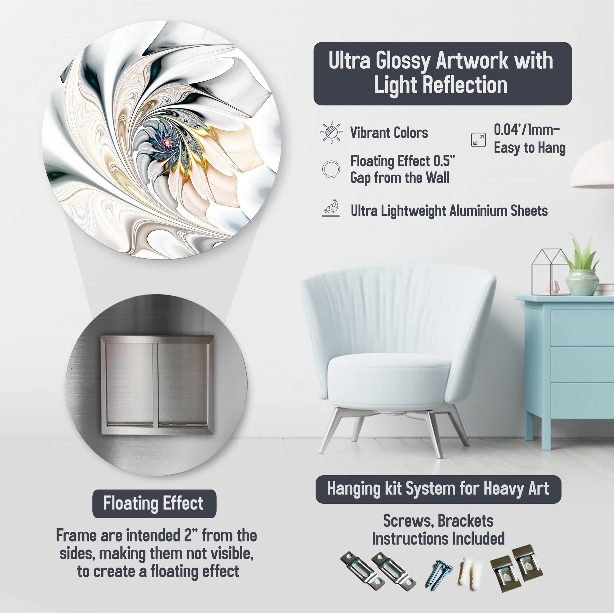 Design Art Designart Surfer Beating Waves-Photo Disc MT6990-C38-Disc, 38x38-Disc of 38 inch, Blue/Green