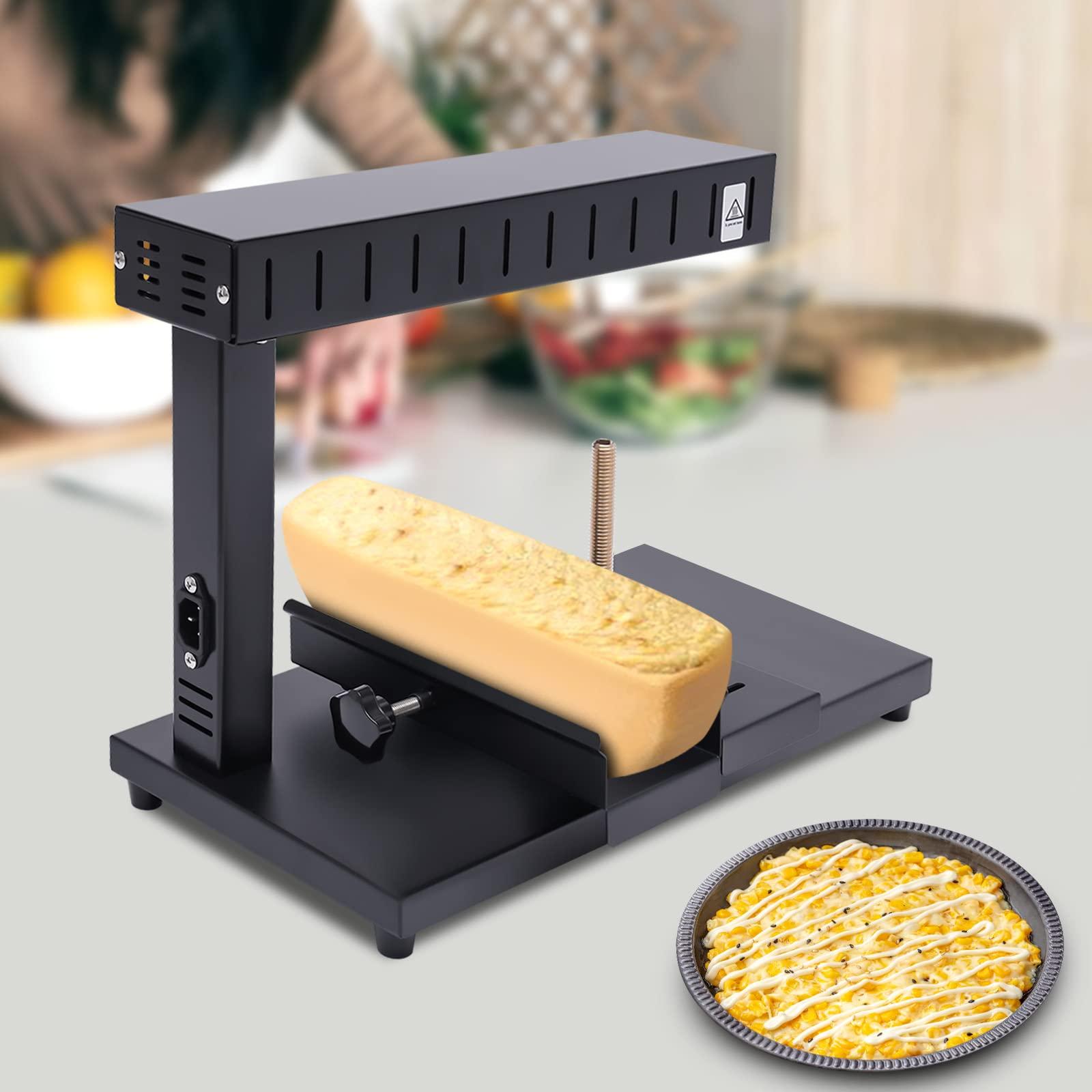 HinLIaDa Electric Raclette Cheese Melter Machine, 750W Commercial Cheese Grill Melting Warmer For Half Nacho Cheese Wheel, Adjustable Angle and Height, Stainless Steel Cheese Heater Machine (Single Holder)