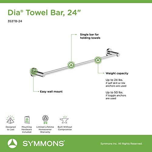 Symmons Symmons 353TB-24 Dia 24 in. Wall-Mounted Towel Bar in Polished Chrome