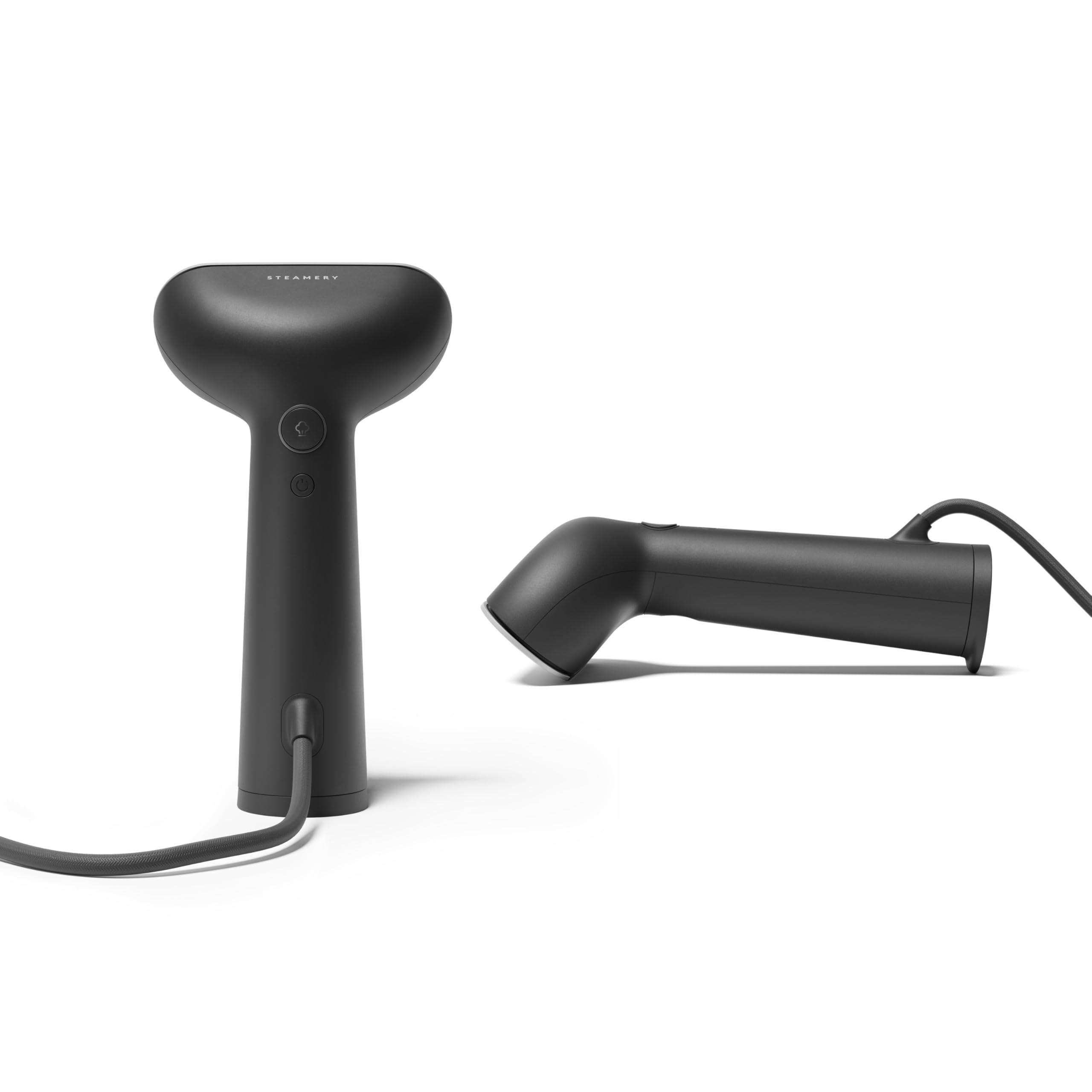 STEAMERY Steamery Handheld Clothes Steamer Cirrus 3, 1200W, US Plug, Heated Ironing Plate, Fast Heat Up, Garment Wrinkle Remover (Black)