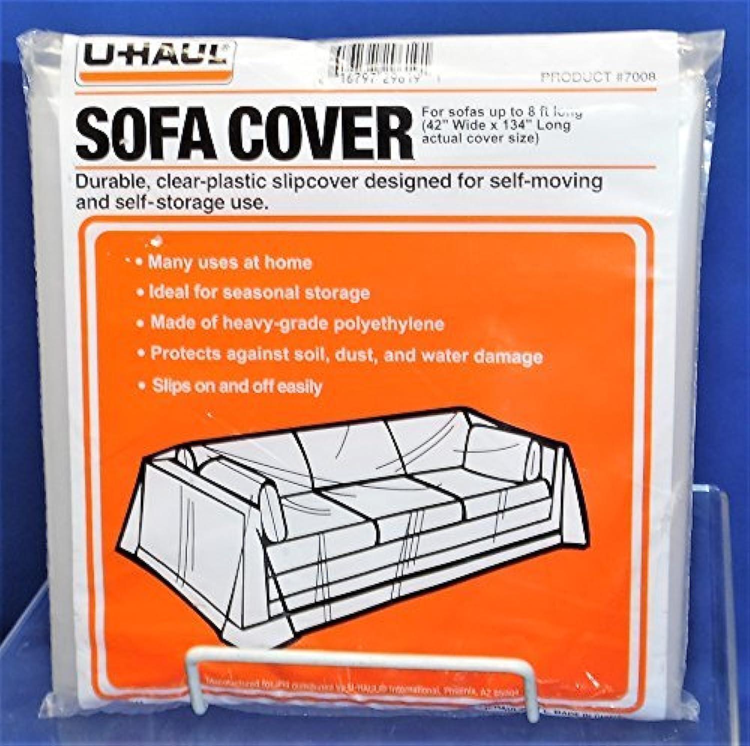 U-Haul U-Haul Moving & Storage Sofa Cover (Fits Sofas up to 8' Long) - Water Resistant Plastic Sheet Couch Protection - 42" x 134"