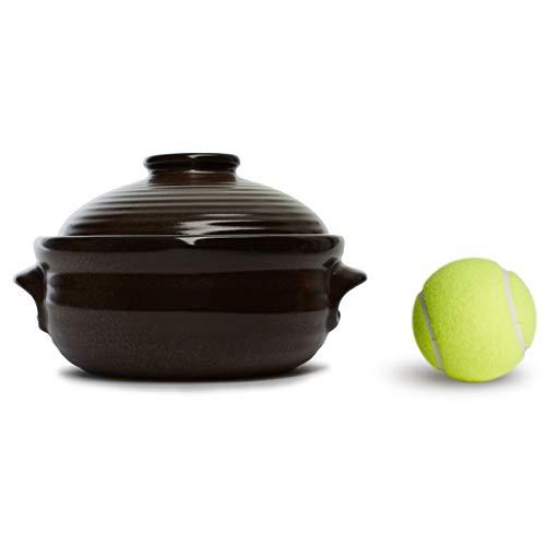 Crazy Korean Cooking Crazy Korean Cooking Korean Stone Bowl (Dolsot), Sizzling Hot Pot for Bibimbap and Soup - Premium Ceramic (Medium with Lid)