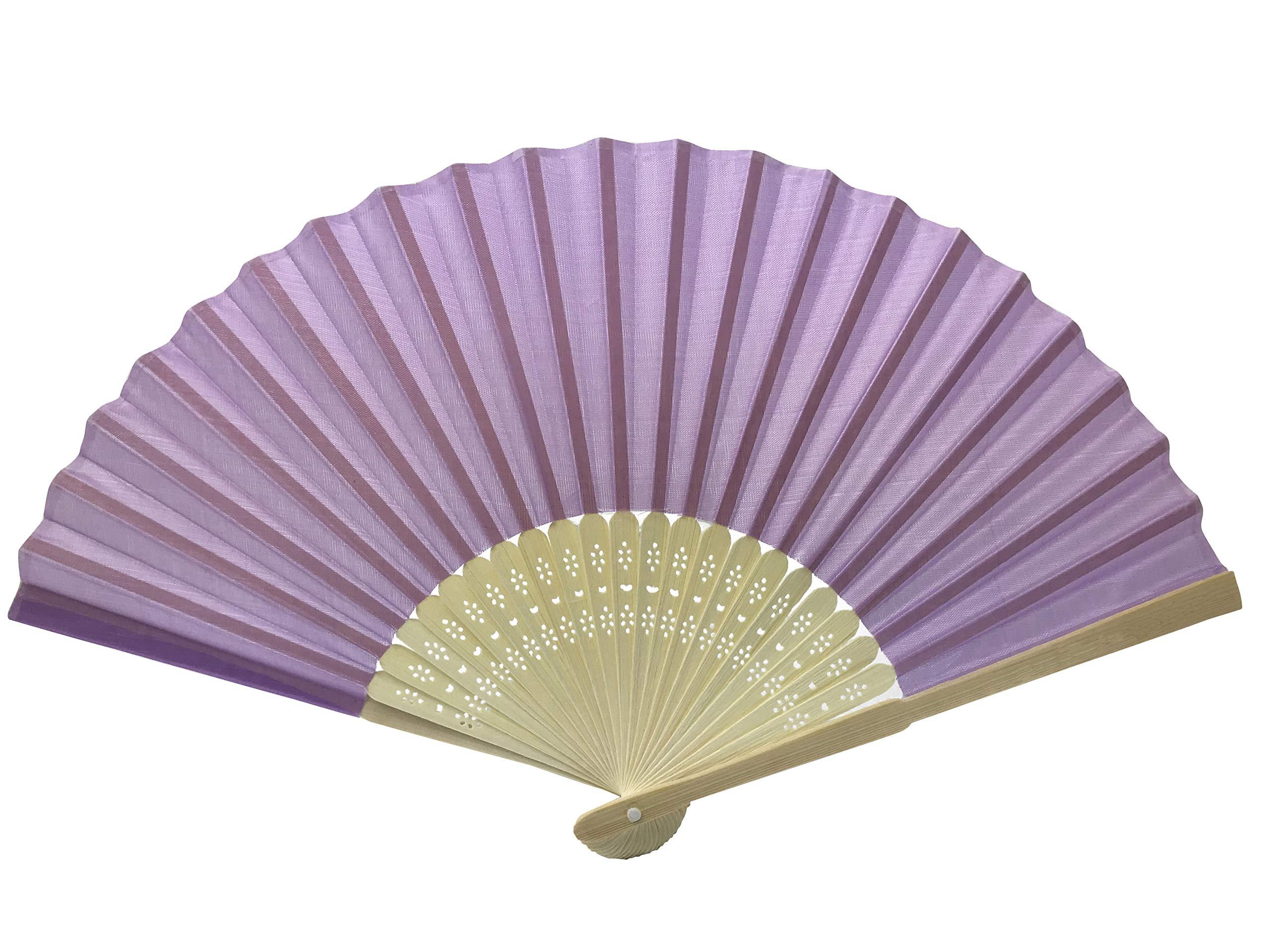 FANSOF.FANS Pack of 10 Wholesale Silk Fabric Hand Fan Bamboo Ribs Wedding Party Favour