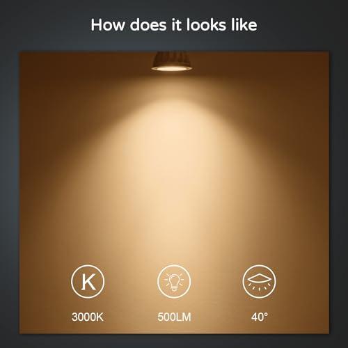 Torkase Torkase 10 Pack MR16 LED Bulbs, 5W 12V, GU5.3 Bi-Pin Base, 40 Degree Spot Light, 50-Watt Equivalent, 500-Lumen, Non-Dimmable, 3000K Warm White Landscape Track Lighting