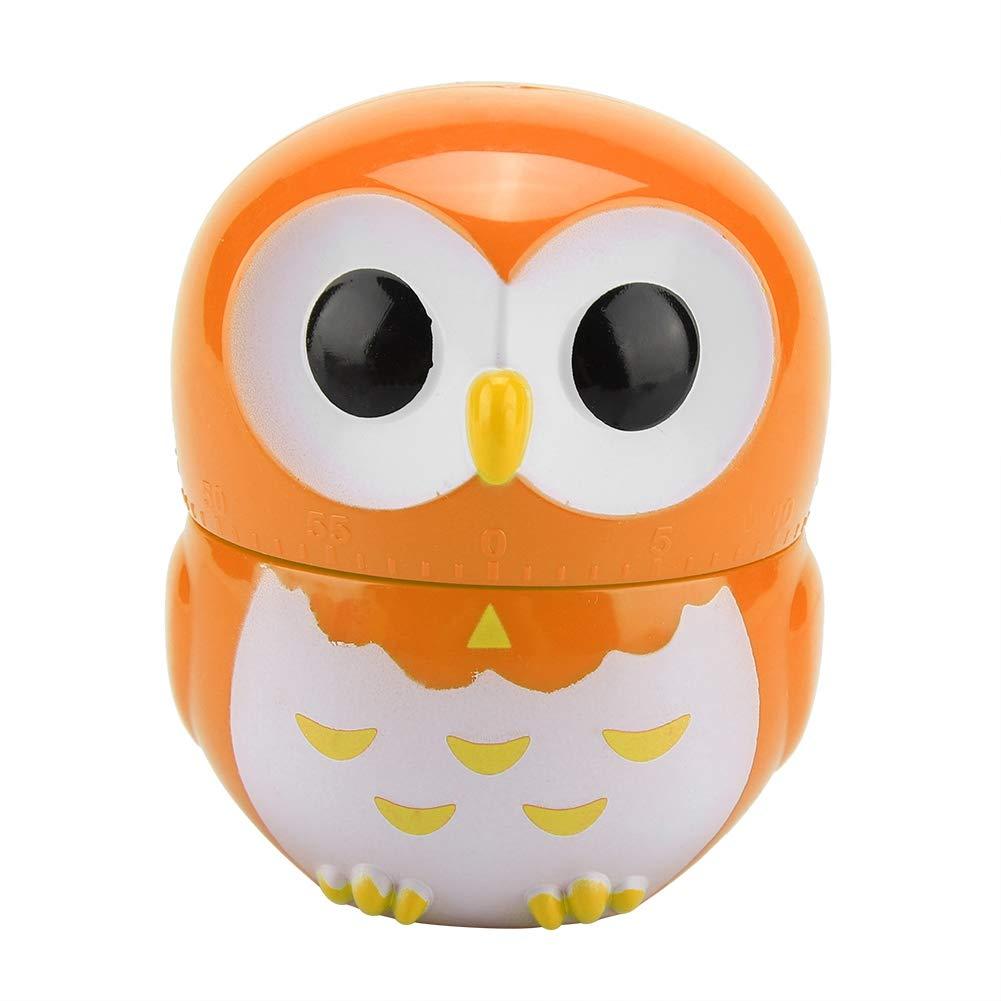 yaogohua Cute Owl Kitchen Timer, Manual Timer Mechanical Counters Clock Egg Timer for Cooking Timing Tool, Classroom Timers for Teachers(Orange)