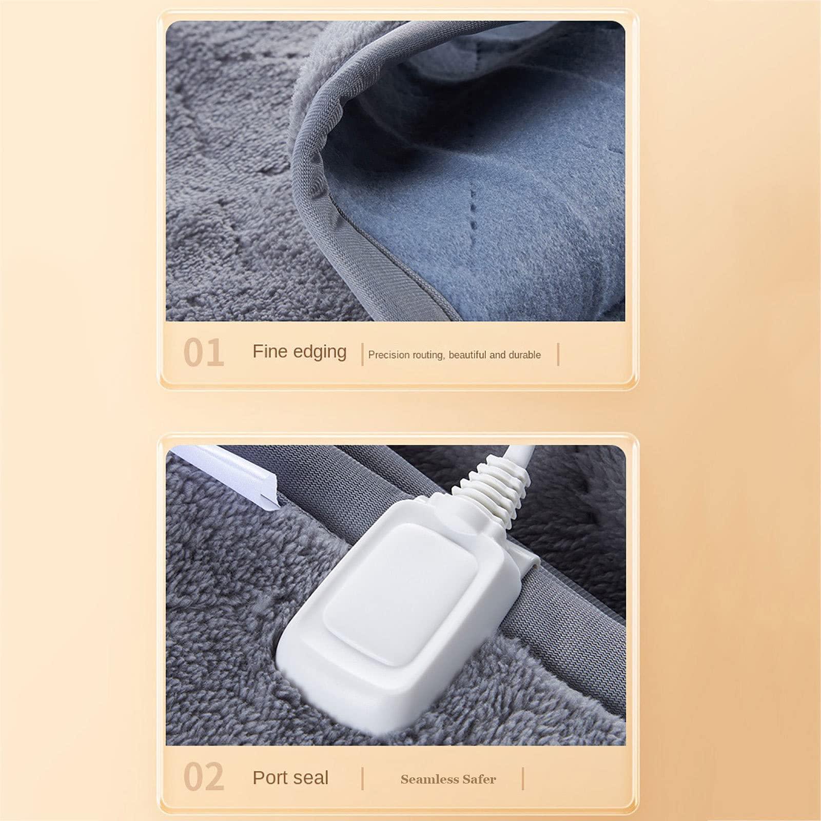 Generic Electric Blanket, Heated Single Fitted Underblanket with 4 Comfort Settings 1 x Controller Electric Over Blanket for Double Bed