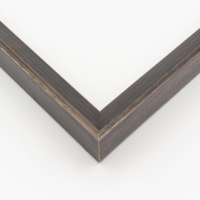 CustomPictureFrames.com 23x15 Frame Black & Silver Solid Wood Picture Frame Width 0.75 Inches | Interior Depth 0.75 Inches | Calvin Contemporary Photo Frame Complete with UV Acrylic, Foam Board Backing & Hanging Hardware