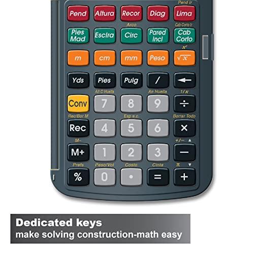 Calculated Industries Calculated Industries 4054 Construction Master 5 en Espanol Construction Feet-Inch-Fraction Calculator for Carpenters [Calculadora de construcción con pies, pulgadas y fracciones para carpinteros]
