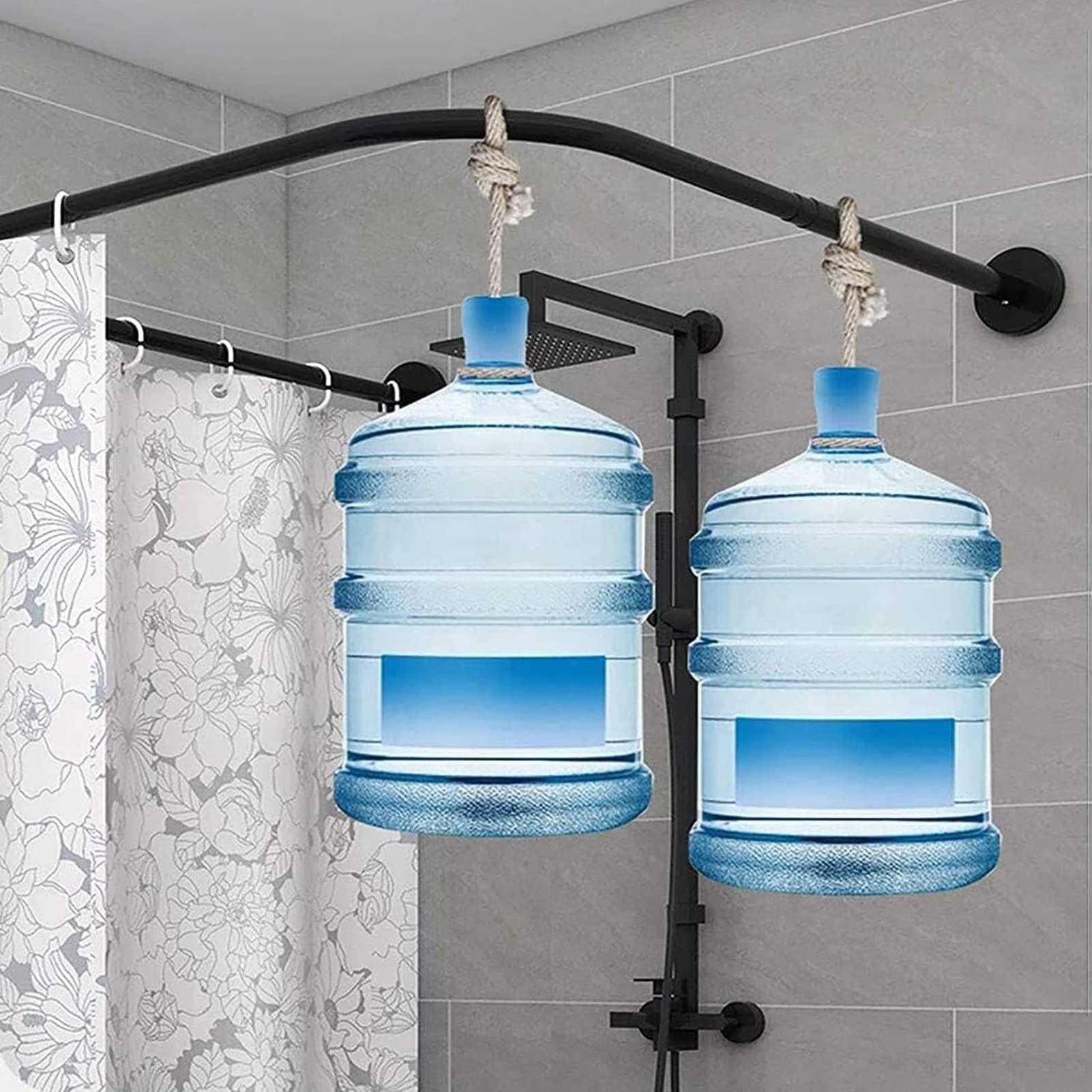 ZARBAILRE ZARBAILRE U-Shaped Curved Shower Rods 474747inch, Non Slip Shower Curtain Rods Premium Stainless Steel, Rustproof Shower Pole for Bathroom Shower Stall, RV, Windows, Closet