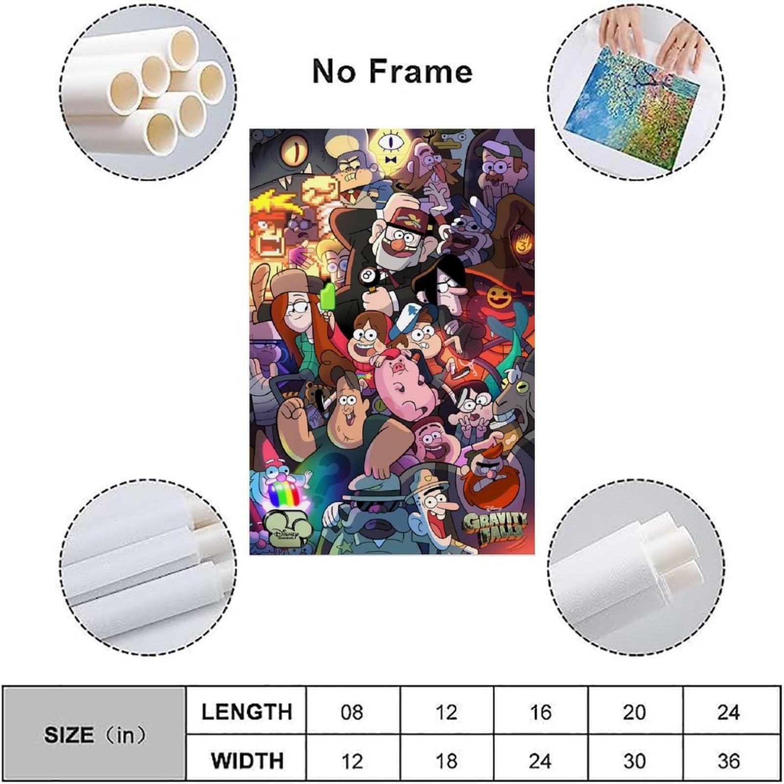 XYRXARIC XYRXARIC Gravity Falls Poster Anime Posters Canvas Art Poster And Wall Art Picture Print Modern Family Bedroom Decor Posters 20x30inch(50x75cm), Unframe-style-1