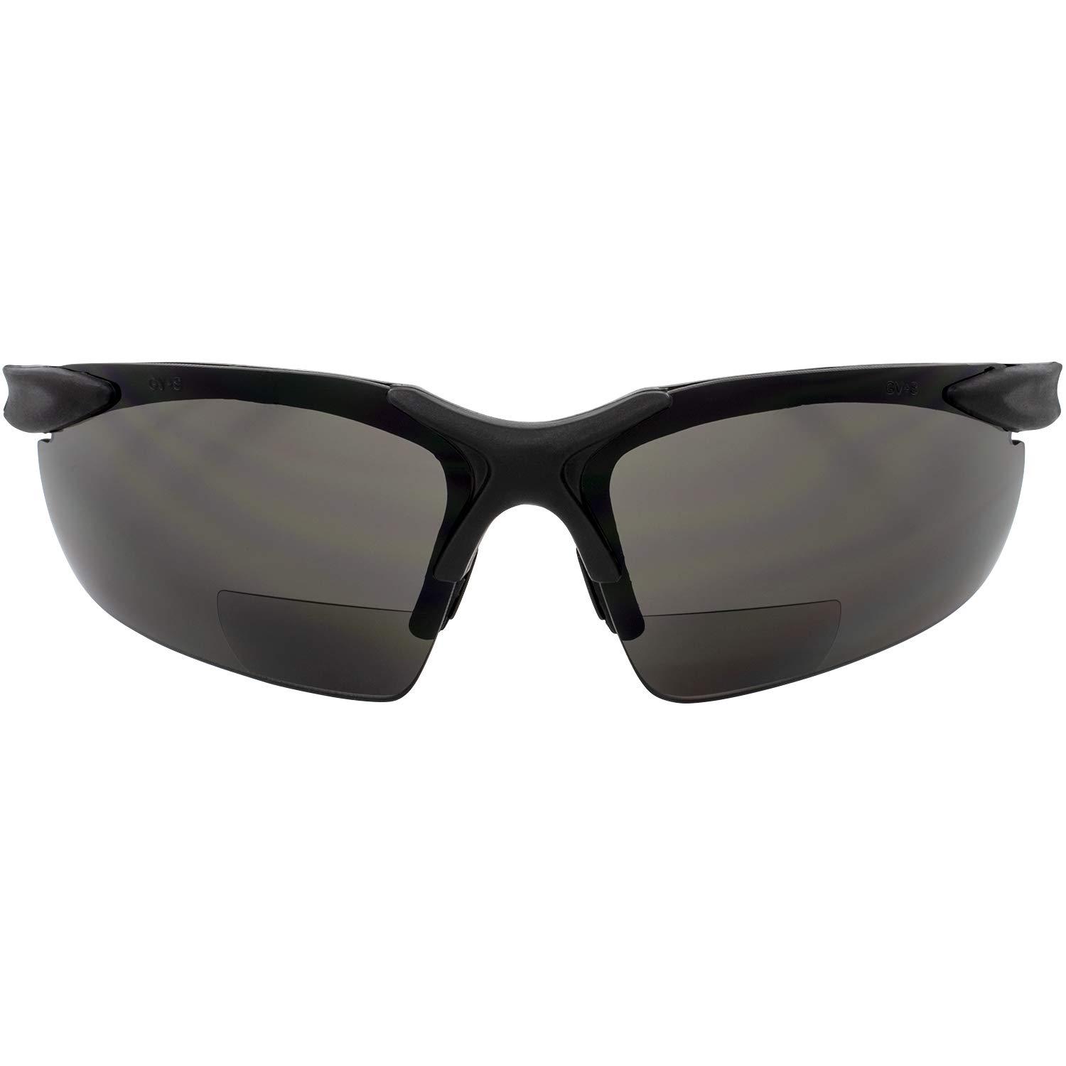 Global Vision Global Vision Apex Bifocal Safety Glasses UV400 Magnifying Reading Eyewear 2.50 Magnifier Smoke Lens