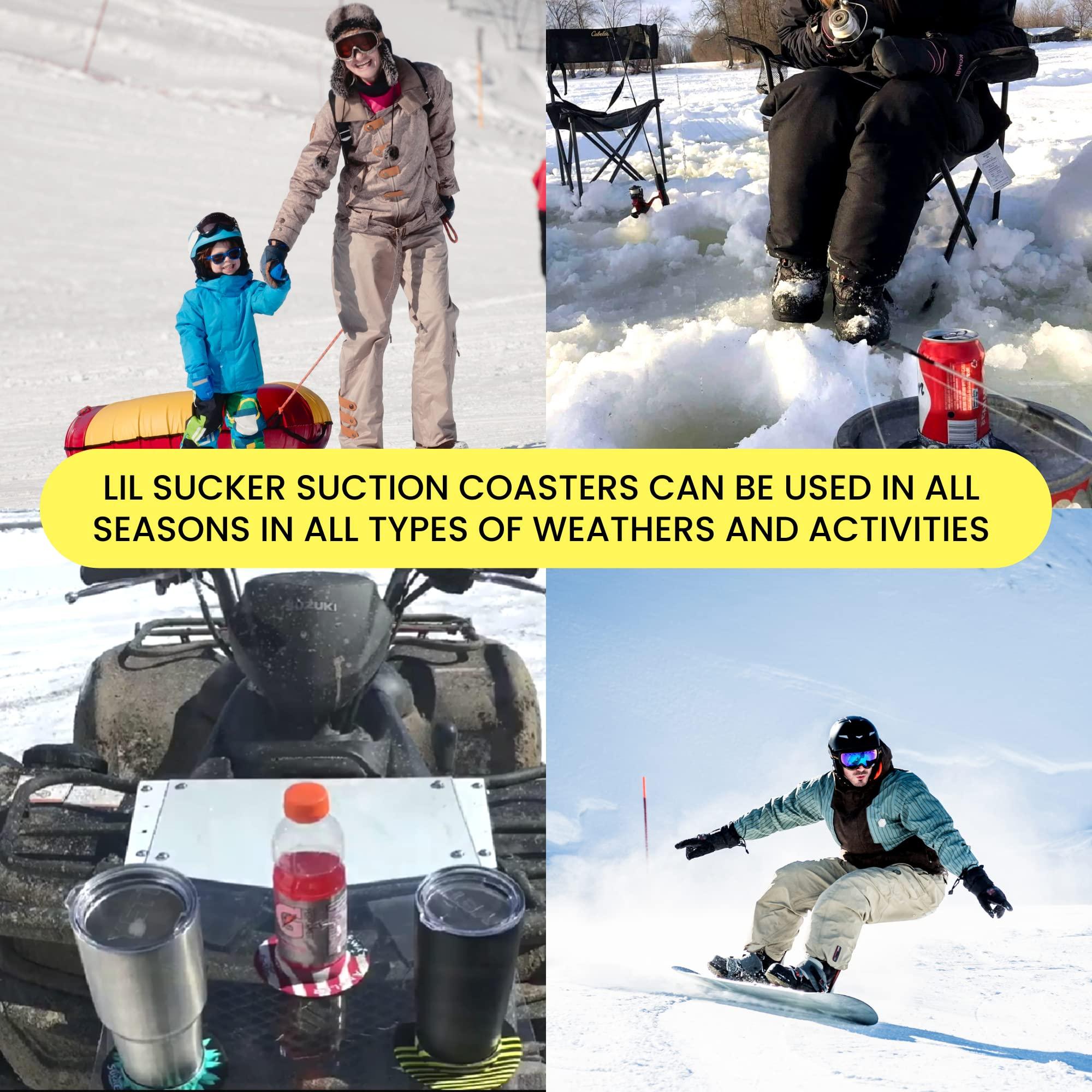 Lil Sucker Lil Sucker Outdoors Suction RingsSuction Ring | Suction Cup Holder Anti-Spill Can Drink Support for Boats, Trucks, ATVs | Secure Your Drinks and Prevent Spills with Our Non Slip Coaster 4 Pack