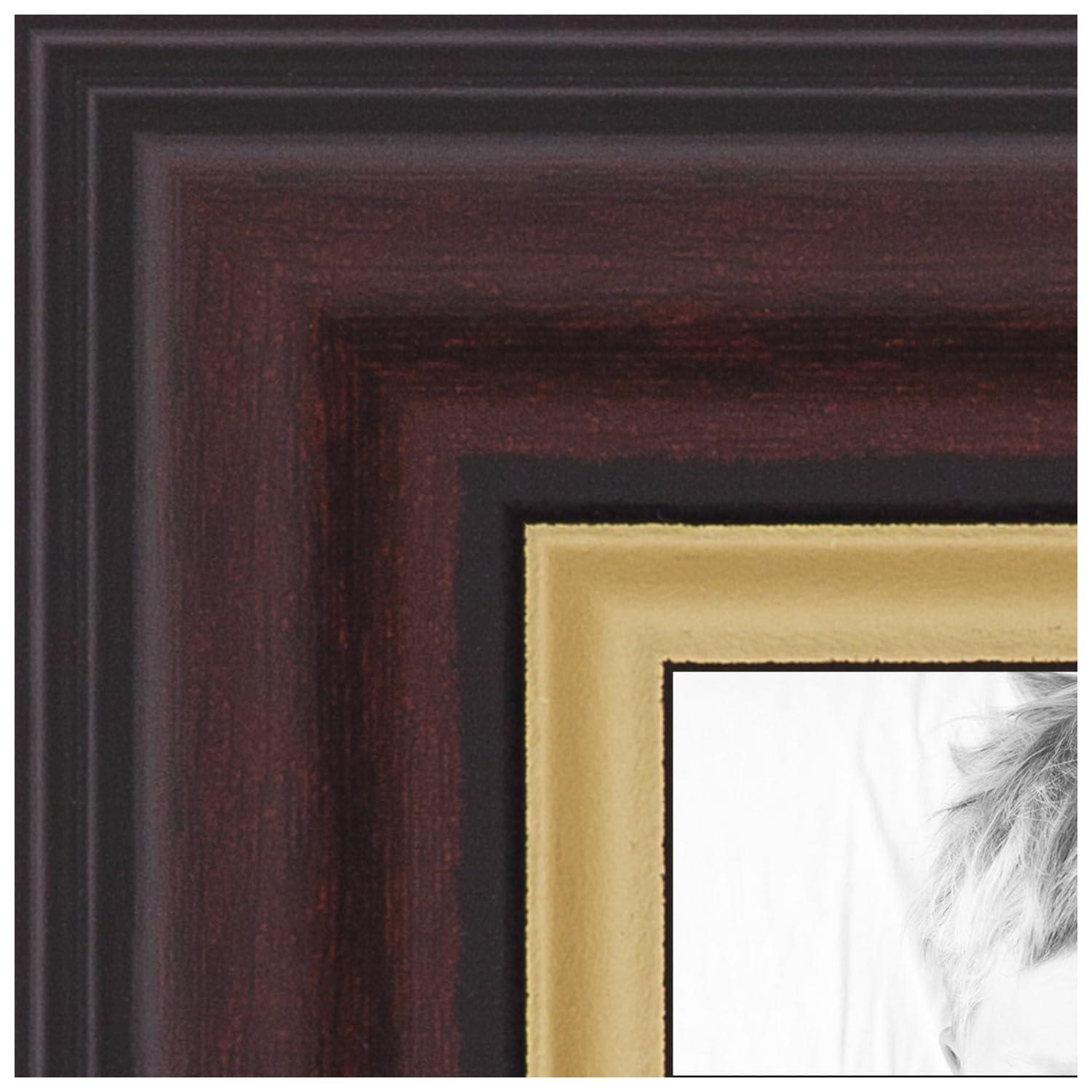 ArtToFrames ArtToFrames 26x38 Inch Brown Picture Frame, This 1.25 Inch Custom MDF Poster Frame is Mahogany and Gold Slope, Great for Your Art or Photos - Comes with Economy Acrylic
