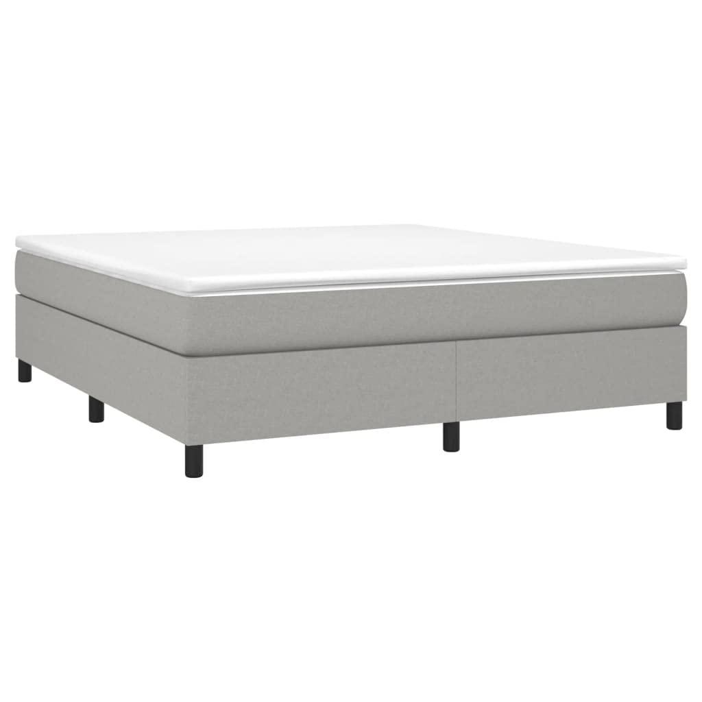 HEFZGDB HEFZGDB Box Spring Bed with Mattress Light Gray 72"x83.9" California King Fabric Queen Bed Full Bed Frame Bed Frame Suitable for Your Beautiful Room and Bedroom.