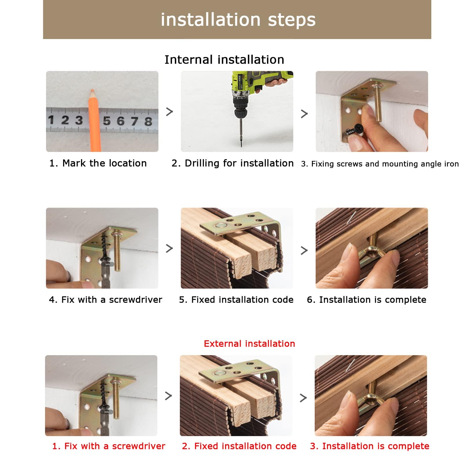 KUISOGAN KUISOGAN Natural Bamboo Roman Shade,Eco Friendly Bamboo Roller Blind,Side Pull Window Blinds,Sun Protection Bamboo Shades,Window Shade for Kitchen/Office/Garden Door,Customizable (W30 xH47)