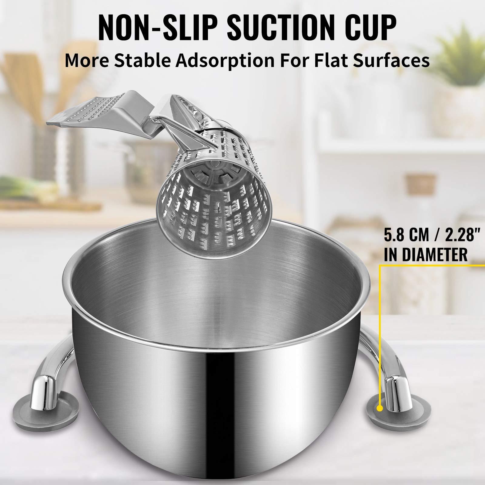 VEVOR VEVOR Rotary Cheese Grater, Zinc Alloy Rotary Vegetable Mandoline, Manual Cheese Mandoline w/ 5 Stainless Steel Cutting Cones, Manual Vegetable Grater w/ 2.5L Bowl, Rotary Shredder w/Suction Base