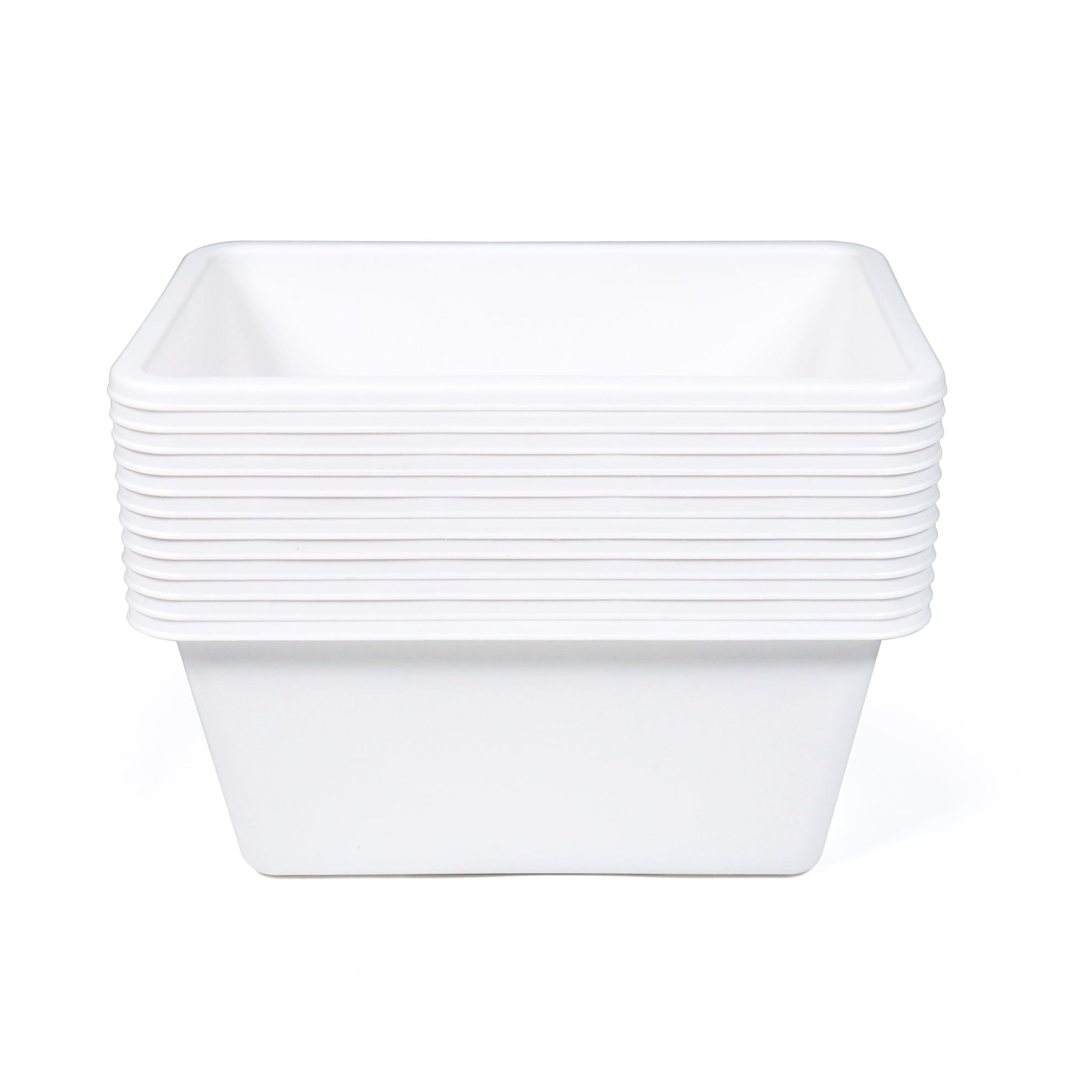 Humble Crew Humble Crew Toy Storage Bins for Kids, Set of 12, White, Small - Sturdy, Colorful Plastic Storage Bins for Classroom, Playroom, Nursery, and More - Premium Toddlers Toy Organizer Bins