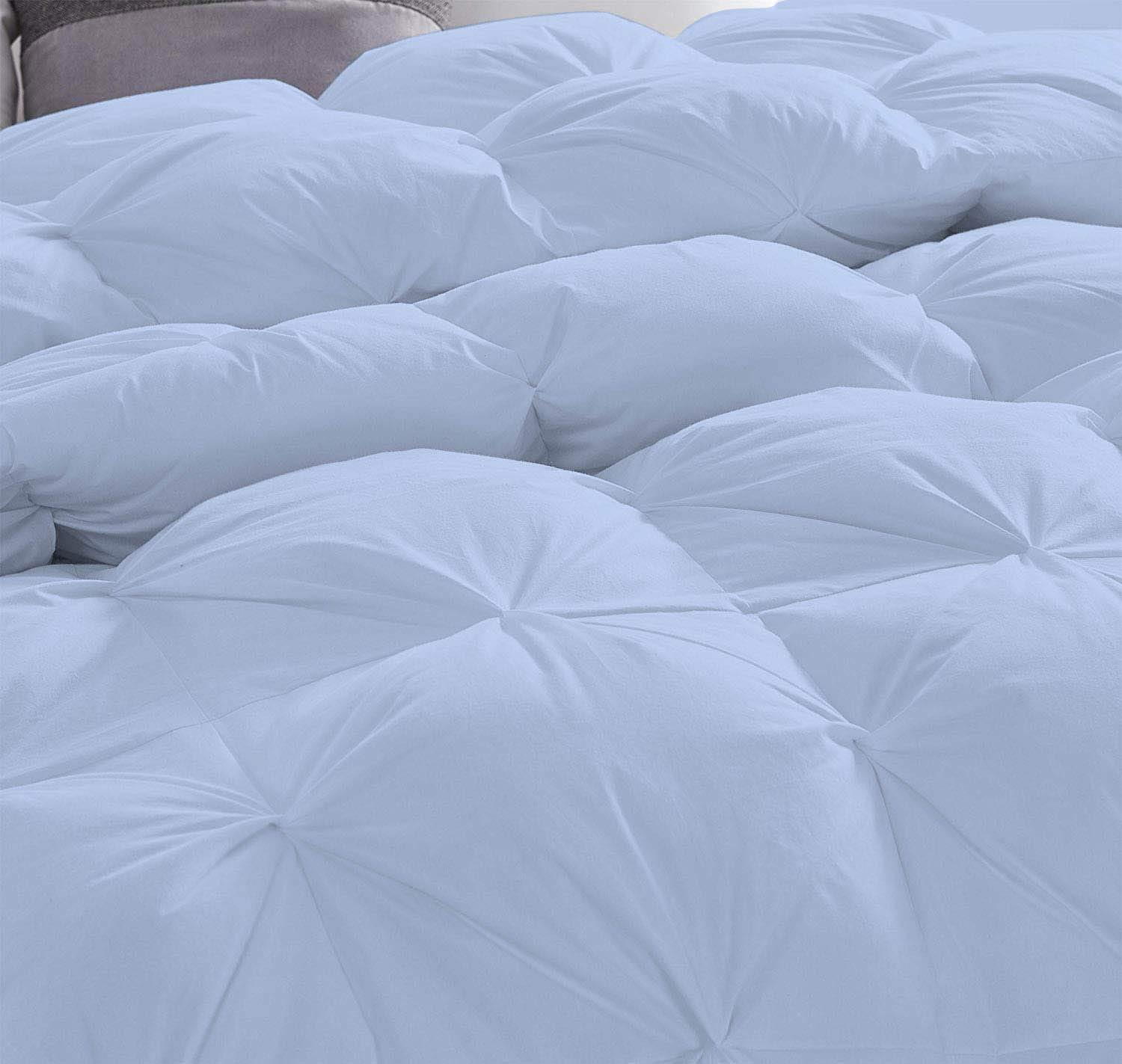 QualityBeddingHub QualityBeddingHub All Season California King 500 GSM Sky Blue Pinch Pleated Comforter Set 5 Piece (Comforter + 4 Pillowcases) 1000 Thread Count Pinch Pleated California King Comforter Set