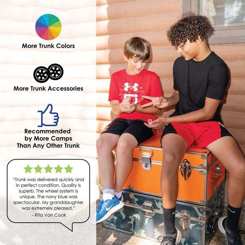 C&N Footlockers C&N Footlockers - XL Graduate Storage Trunk - Made in the USA - STEEL Footlocker for College Dorm Room & Summer Camp - 32 x 18 x 18.5 Inches (Mint)