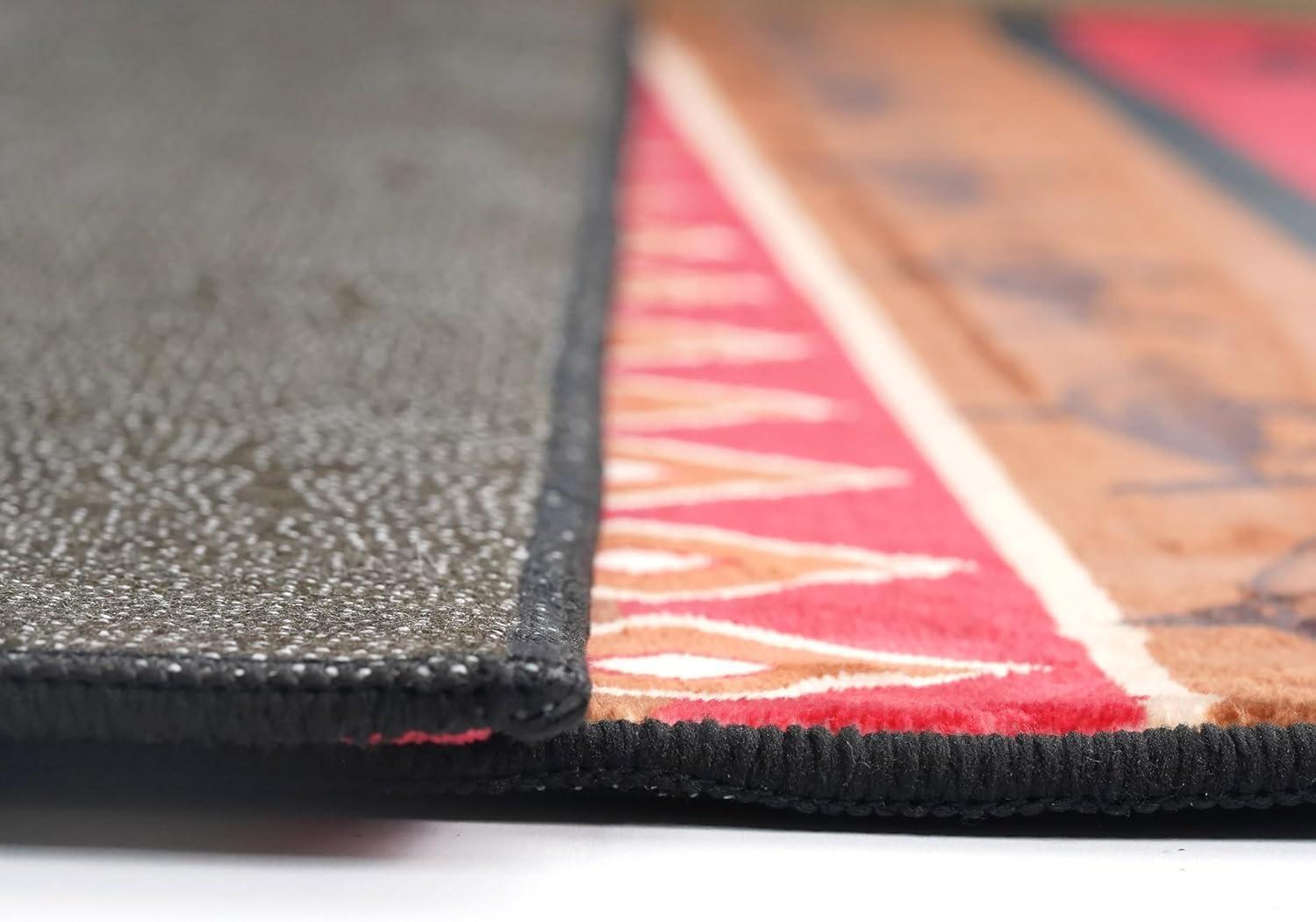 DECORAISES Combo Southwest Area Rug and Non-Slip Rug Tape for Timeless Home Decor in Kitchen, Living Room, Bedroom 4X6 ft, Western Cowboy Riding with Texas Star Panel Art - Southwestern Rug - Aztec rug CC01