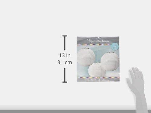 amscan Frosty White Round Paper Lanterns - 9.5\" (Pack of 3) | Versatile Decor for Birthdays, Holidays, Graduations