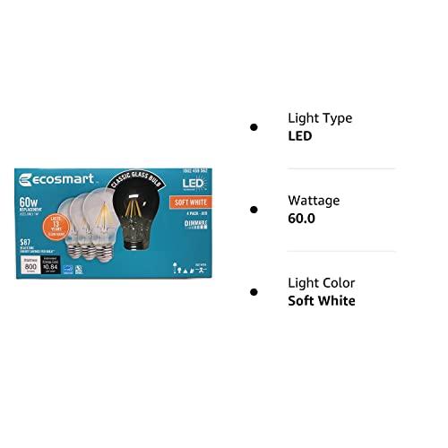 EcoSmart Ecosmart 60W LED Soft White Vintage A19 (60)