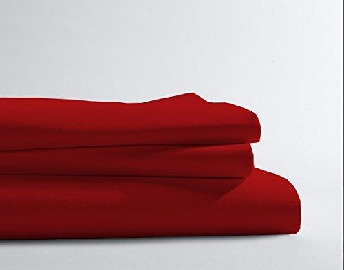 LINEN CLUB BEDDING LINEN CLUB BEDDING Cotton Bedsheets Set - 400 Thread Count 100% Cotton 4-Piece Sheet Set 24 Inch Deep Pocket Solid (RV-King, Blood Red)