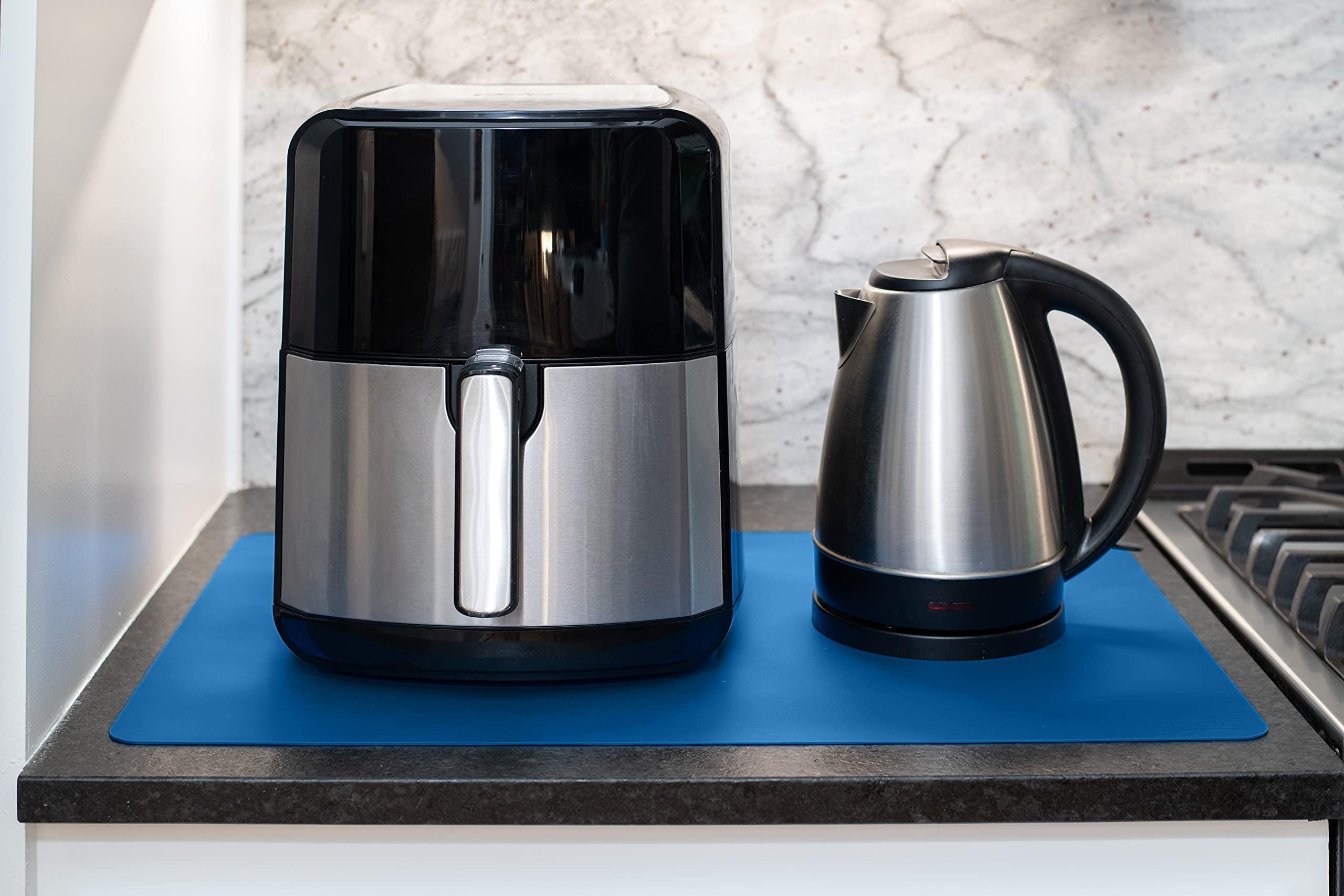 gasare gasar, Set of 2, Extra Large, Thick, Silicone Mats for Kitchen Counter, Heat Resistant Mats, Countertop Protector, Non-Slip, Easy to Clean, 25 x 17 Inches x 1.4mm, Blue