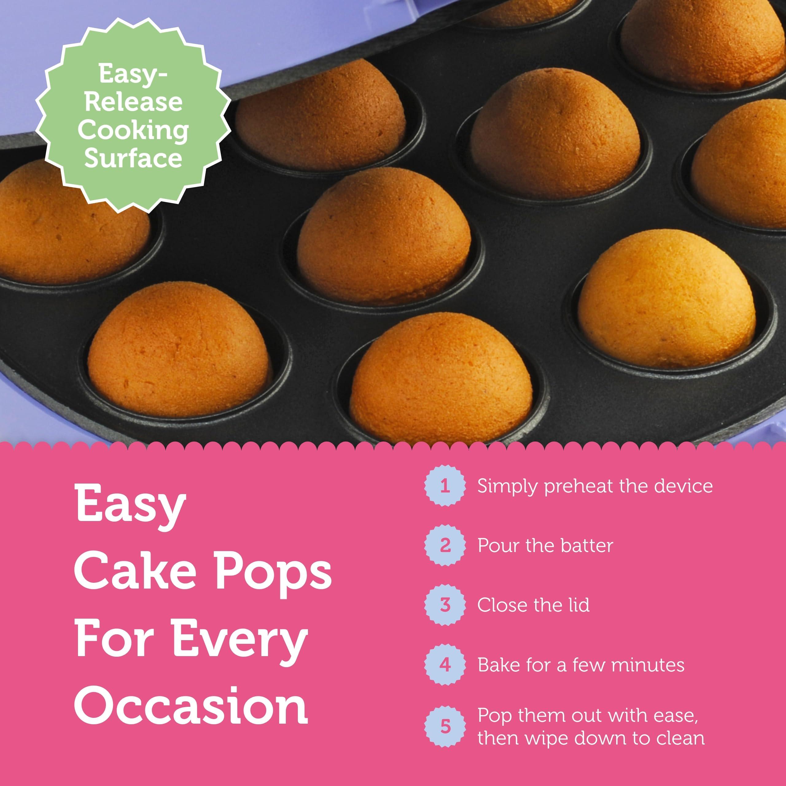 Babycakes Babycakes Cake Pop Maker by Select Brands - Cake Pops Kit for Birthdays & More - Includes Decorating Stand & 50 Cake Pop Sticks - Cake Pop Maker Features Non-Stick Coating - Makes 12 Cake Pops