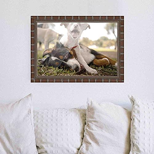 CustomPictureFrames.com 18x9 Frame Dark Brown Bamboo Solid Wood Picture Frame Width 1.5 Inches | Interior Frame Depth 0.5 Inches | Berry Bamboo Photo Frame Complete with UV Acrylic, Foam Board Backing & Hanging Hardware