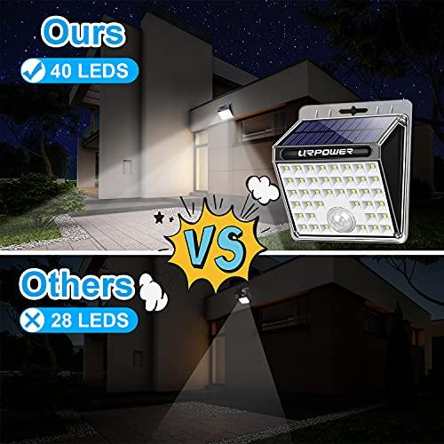 URPOWER URPOWER Solar Lights Outdoor, 40 LED Motion Sensor Security Lights Solar Flood Lights Waterproof Solar Powered Outdoor Lights for Backyard, Fence, Deck, Patio, Garage (4 Pack)